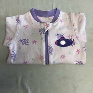 Tuffy - Onesie/Footed Sleeper - Coral and Submarine design.